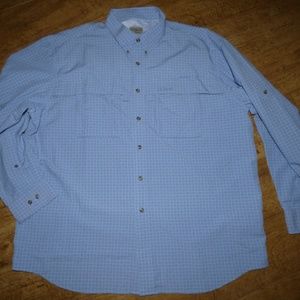 NEW LL BEAN Button Front Vented Fishing Shirt, XL